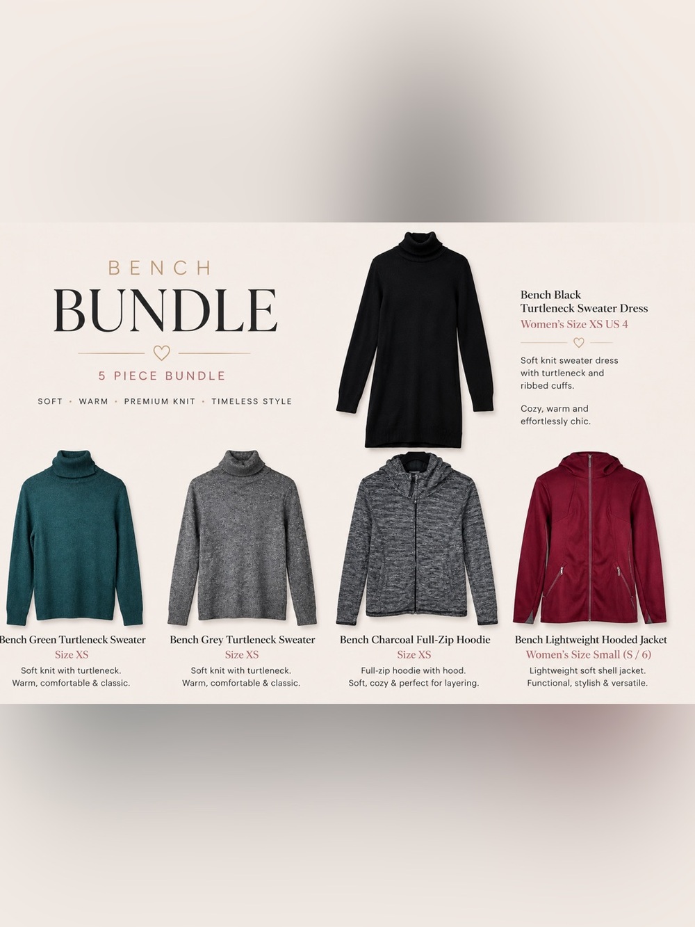 Bench Sweaters & Jacket Bundle Women’s XS/S